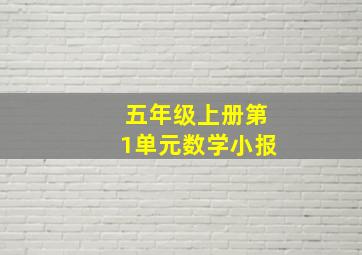 五年级上册第1单元数学小报