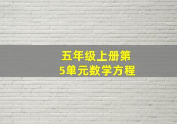 五年级上册第5单元数学方程