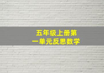 五年级上册第一单元反思数学