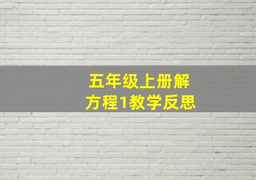 五年级上册解方程1教学反思