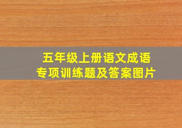 五年级上册语文成语专项训练题及答案图片