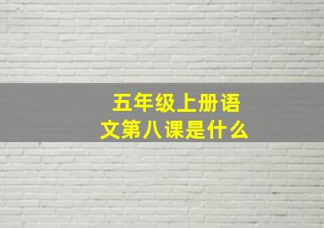 五年级上册语文第八课是什么