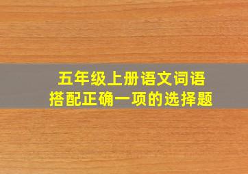 五年级上册语文词语搭配正确一项的选择题