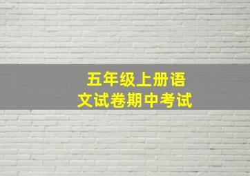 五年级上册语文试卷期中考试