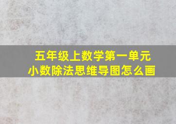 五年级上数学第一单元小数除法思维导图怎么画