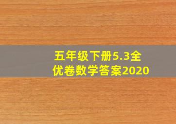 五年级下册5.3全优卷数学答案2020