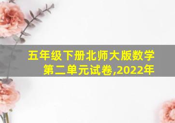 五年级下册北师大版数学第二单元试卷,2022年