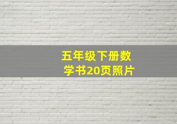 五年级下册数学书20页照片