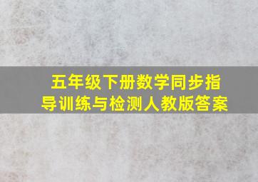 五年级下册数学同步指导训练与检测人教版答案