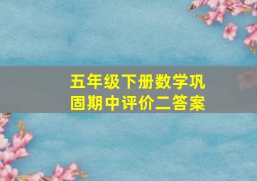 五年级下册数学巩固期中评价二答案