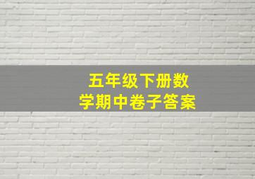 五年级下册数学期中卷子答案