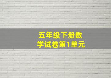 五年级下册数学试卷第1单元