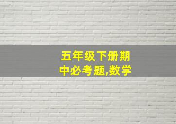 五年级下册期中必考题,数学