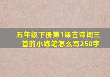 五年级下册第1课古诗词三首的小练笔怎么写250字