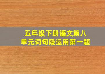 五年级下册语文第八单元词句段运用第一题