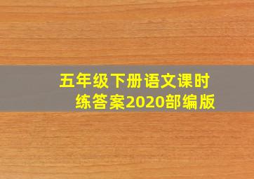 五年级下册语文课时练答案2020部编版