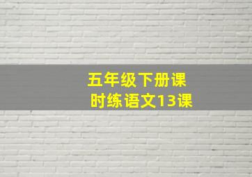 五年级下册课时练语文13课