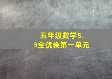 五年级数学5.3全优卷第一单元