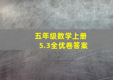 五年级数学上册5.3全优卷答案