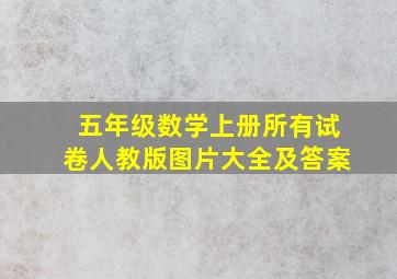 五年级数学上册所有试卷人教版图片大全及答案