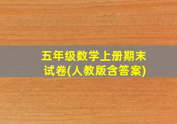 五年级数学上册期末试卷(人教版含答案)