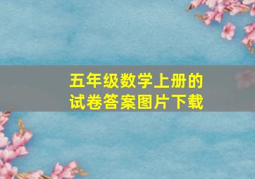 五年级数学上册的试卷答案图片下载