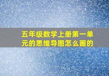 五年级数学上册第一单元的思维导图怎么画的