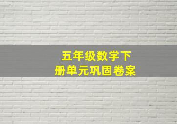 五年级数学下册单元巩固卷案