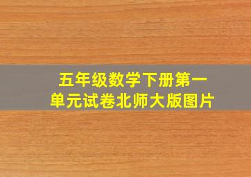 五年级数学下册第一单元试卷北师大版图片