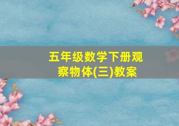 五年级数学下册观察物体(三)教案