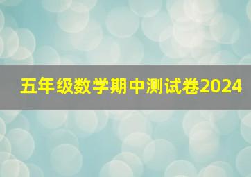 五年级数学期中测试卷2024