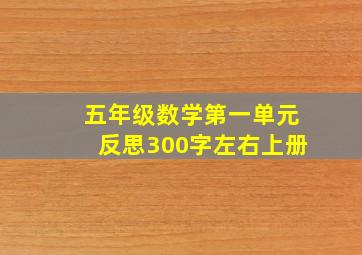 五年级数学第一单元反思300字左右上册