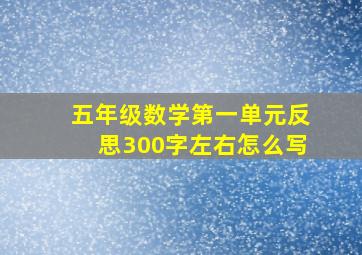 五年级数学第一单元反思300字左右怎么写