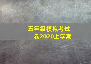 五年级模拟考试卷2020上学期