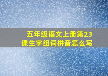 五年级语文上册第23课生字组词拼音怎么写