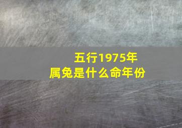 五行1975年属兔是什么命年份