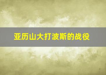 亚历山大打波斯的战役