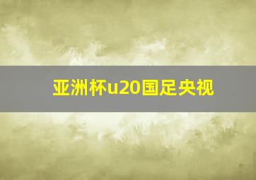 亚洲杯u20国足央视