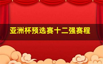 亚洲杯预选赛十二强赛程