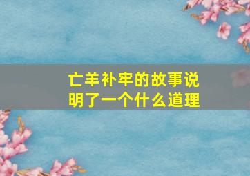 亡羊补牢的故事说明了一个什么道理