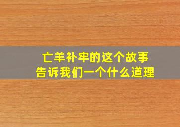 亡羊补牢的这个故事告诉我们一个什么道理