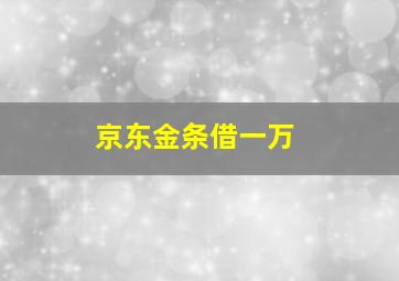 京东金条借一万