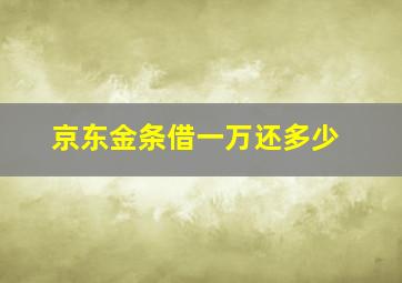 京东金条借一万还多少