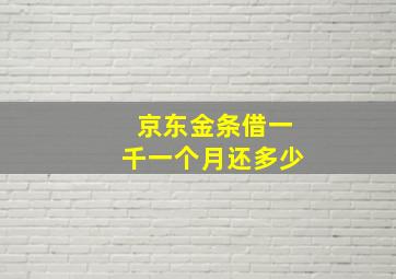 京东金条借一千一个月还多少