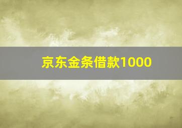 京东金条借款1000