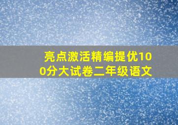 亮点激活精编提优100分大试卷二年级语文