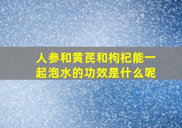 人参和黄芪和枸杞能一起泡水的功效是什么呢