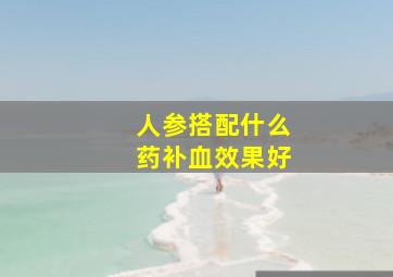 人参搭配什么药补血效果好