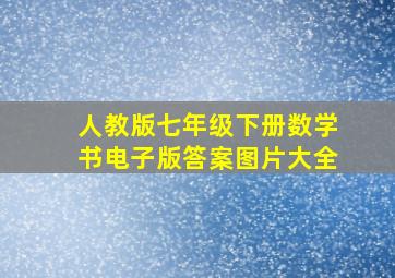 人教版七年级下册数学书电子版答案图片大全