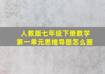 人教版七年级下册数学第一单元思维导图怎么画